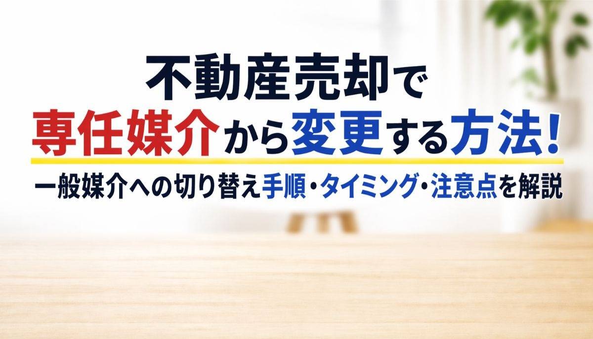 不動産売却で専任媒介から変更する方法！一般媒介への切り替え手順・タイミング・注意点を解説